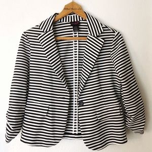 Black and White Striped Blazer